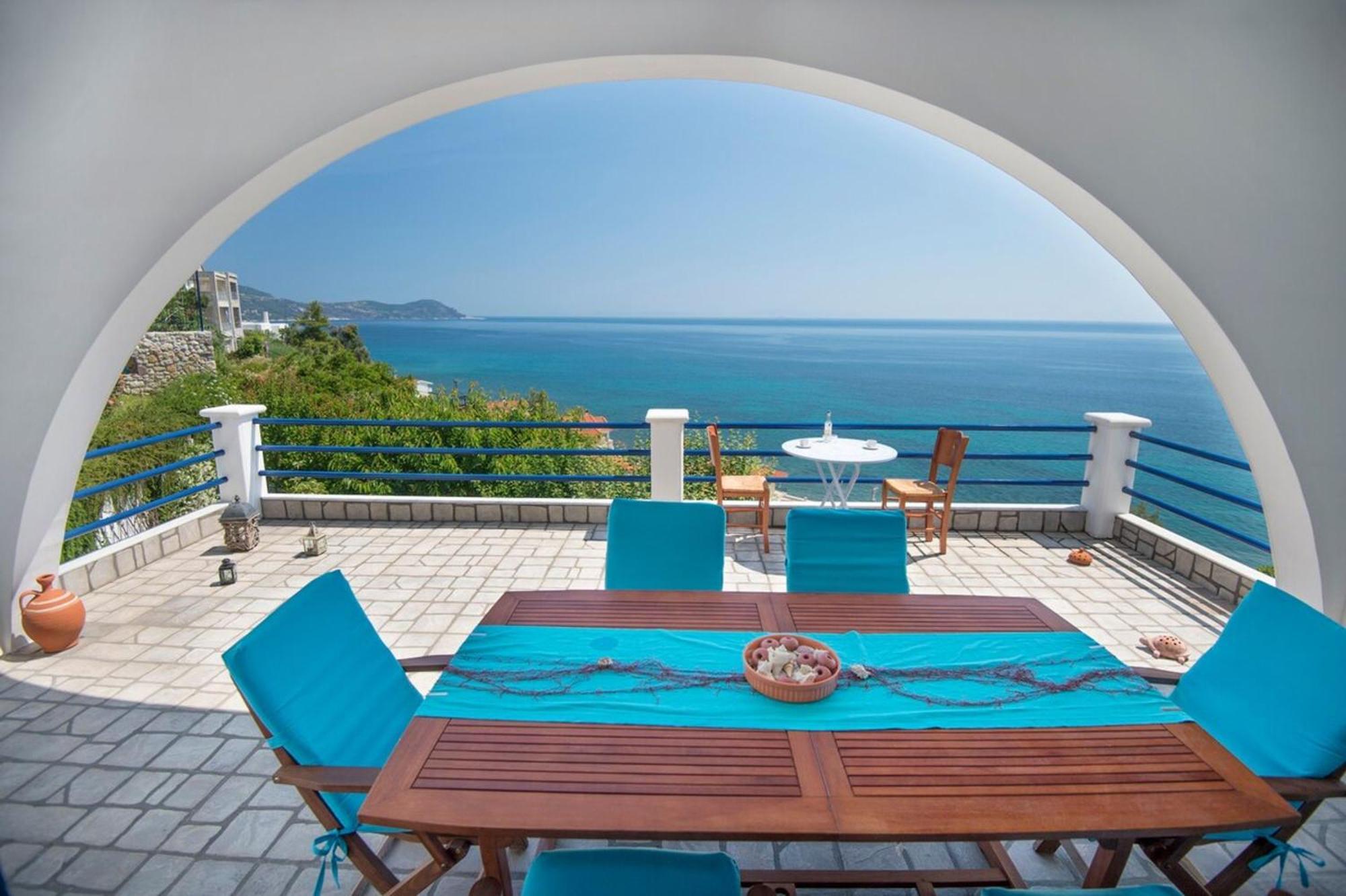 Blue Dream Seaside Villa With Superb Sea Views Kími Buitenkant foto